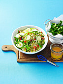 Brown Rice and Split Pea Salad with Orange Dressing