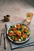 Salad with roasted butternut squash, watercress and mascarpone