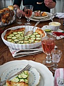 Zucchini tart served with mayonnaise (Sweden)