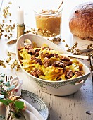 Saffron cabbage with walnuts for Christmas