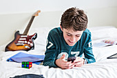 Teenage boy using a Smartphone