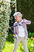 Senior woman gardening