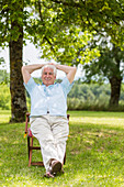 Man relaxing in the countryside