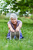 Woman stretching