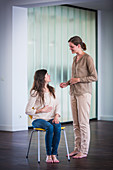 Woman practicing respiratory exercises