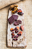 Cocoa pods and chocolate