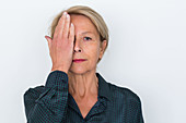 Woman undergoing eyesight test