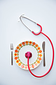 Stethoscope on a plate