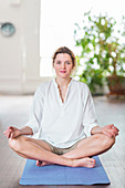 Woman practicing yoga