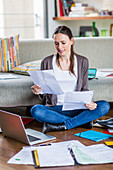 Woman with administrative papers