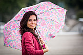 Woman under an umbrella