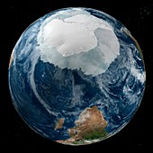Antarctica and southern Africa, satellite image