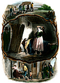 The Death and the Mourning, 19th Century illustration