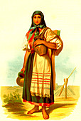 19th Century Hungarian woman, illustration