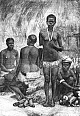 19th Century New Caledonian tribe, illustration