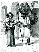 19th Century Mexican merchants, illustration