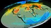 Global atmospheric carbon dioxide, 3D model