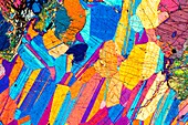 LM of a thin section of gabbro rock