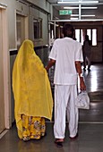 Patient and carer in a hospital