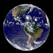 Hurricanes Irma, Jose and Katia, satellite image