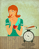 Conceptual illustration of dieting