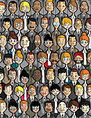 Illustration of business people standing together