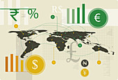 Illustration of currency exchange business