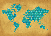 Illustration of global business networking