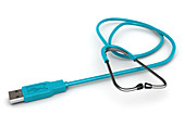 Illustration of USB cable attached to a stethoscope