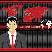 Indian customer service representative, illustration