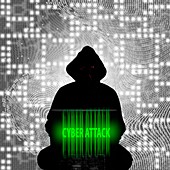 Cyber attack, illustration