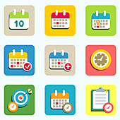 Calendar icons, illustration