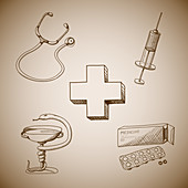 Medical symbols, illustration