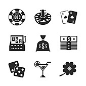 Gambling icons, illustration