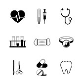 Medical icons, illustration