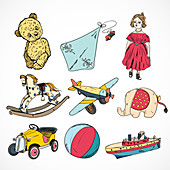 Children's toys, illustration