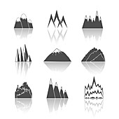 Mountain icons, illustration