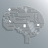 Circuit board brain, illustration