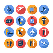 Airport icons, illustration