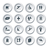 Airport icons, illustration