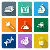 Science icons, illustration