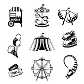 Fairground icons, illustration