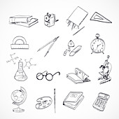 Education icons, illustration