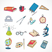 Education icons, illustration