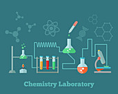 Chemistry laboratory, illustration