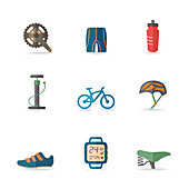 Cycling icons, illustration