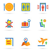 Airport icons, illustration