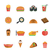 Food and drink icons, illustration