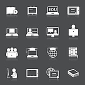 E-learning icons, illustration