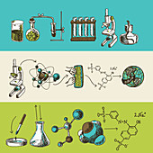 Science experiments, illustration